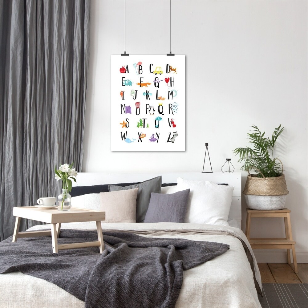 Watercolor Alphabet Poster Art Print