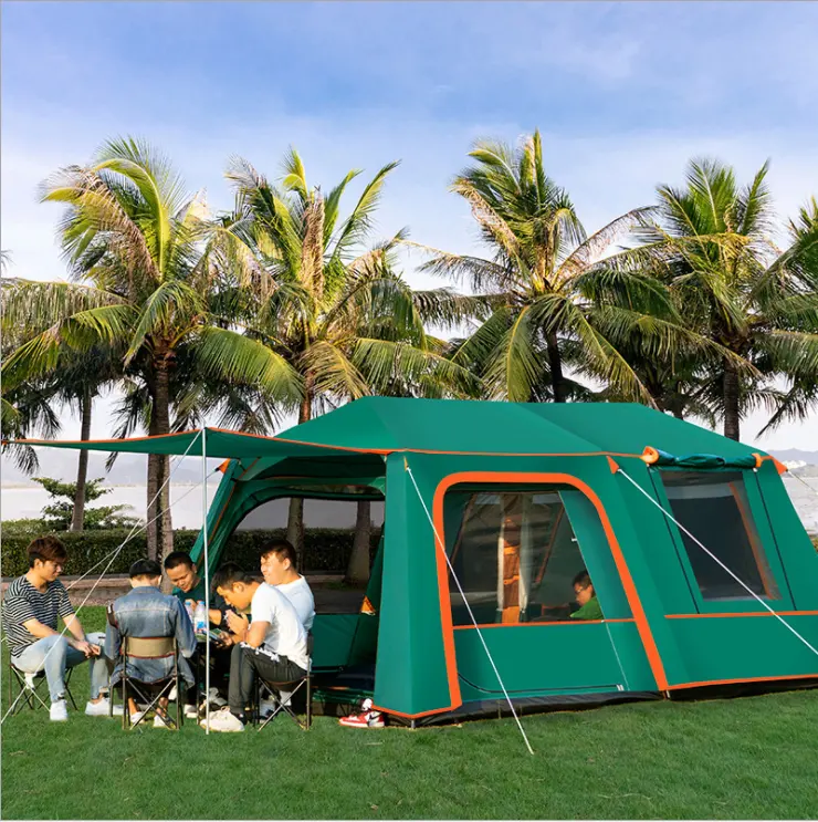 Waterproof Double layers  5 8 10 people Pop up Full automatic family tent with thickened aluminum rod for outdoor and camping.