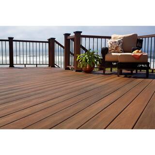 Fiberon ArmorGuard 1516 in. x 5-14 in. x 16 ft. Brazilian Walnut Grooved Edge Capped Composite Decking Board BRDVCG BW 16