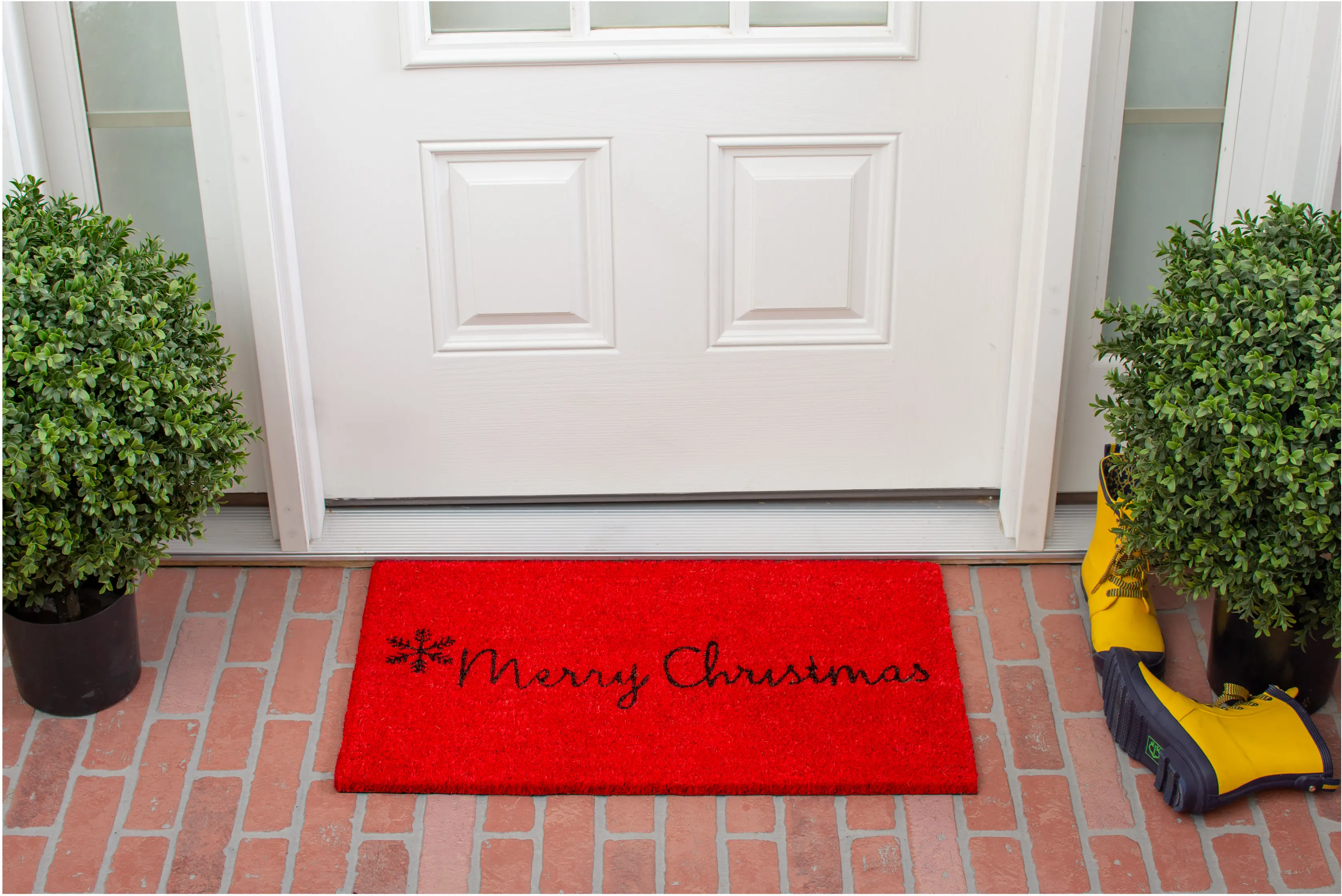 Red Merry Christmas Doormat