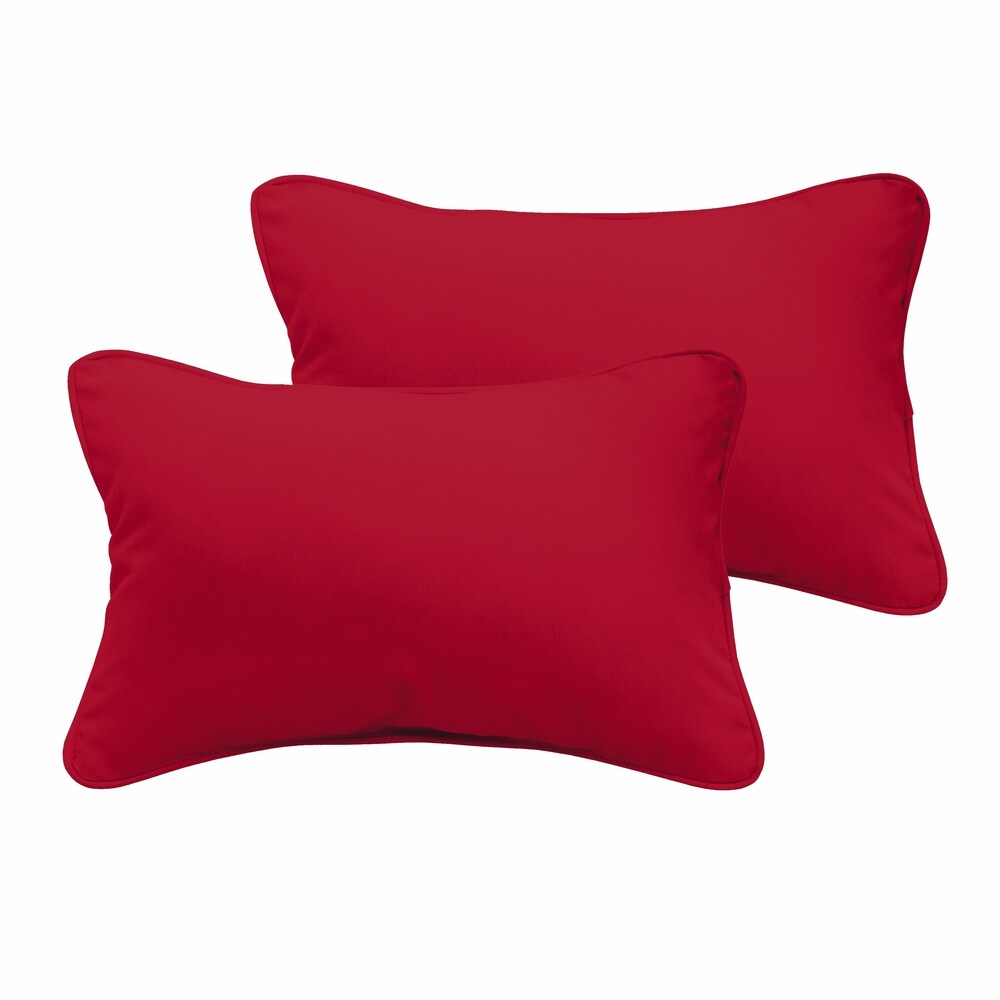 Westby Crimson Indoor/ Outdoor Lumbar Corded Pillow Set