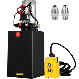 VEVOR 15 qt. 12-Volt Hydraulic Power Pump Unit Electric Dump Trailer Pump with Metal Reservoir for Car Lifting 15LCZYYBTXSZY0001V0