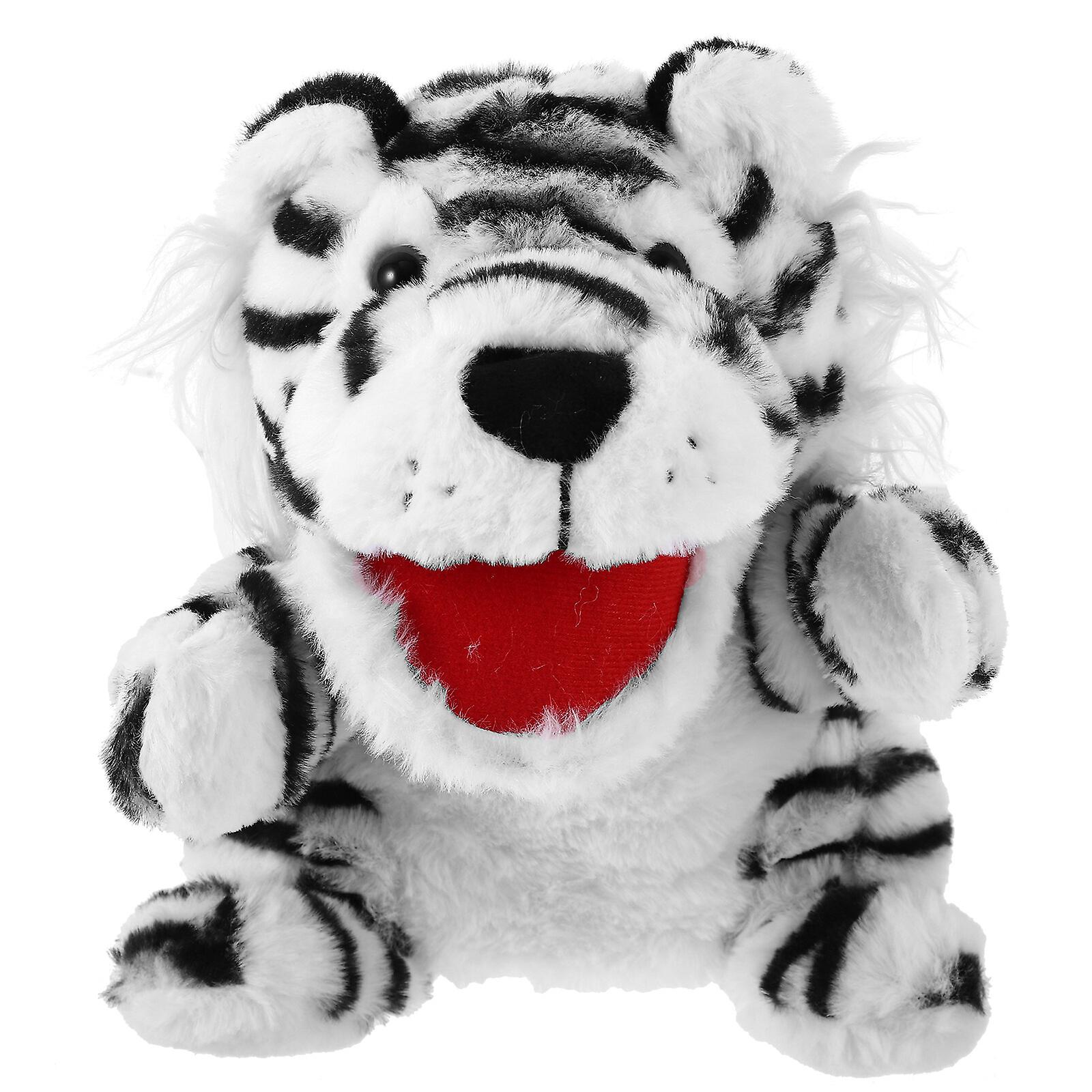 Movable Mouth Hand Puppet Interactive Storytelling Toy Hand Puppet Animal Plush Tiger Toy