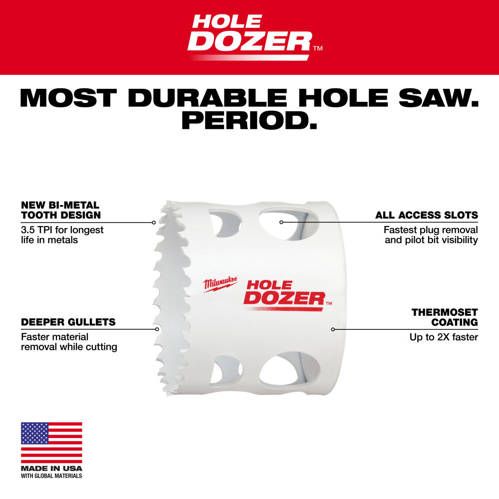 Milwaukee 3-1/8 in. Hole Dozer Bi-Metal Hole Saw 49-56-9638 from Milwaukee