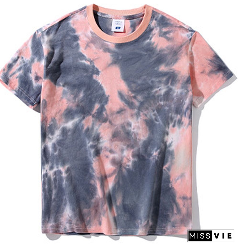 Summer Women Tshirts Tie-dye letter printing Tshirt Plus Size aesthetic clothes Tops For Fashion Women's Sundress Clothing