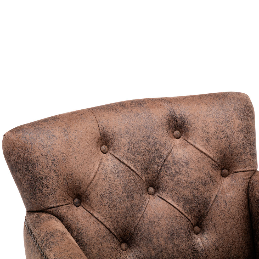 Living Leisure Upholstered Fabric Club Chair Antique Brown   Traditional   Armchairs And Accent Chairs   by Forest Grass  Houzz