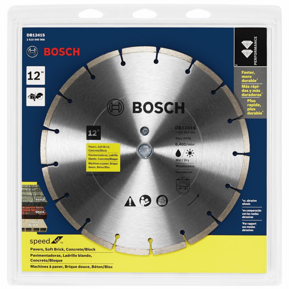 Bosch 12 Standard Segmented Rim Diamond Blade for Universal Rough Cuts ;