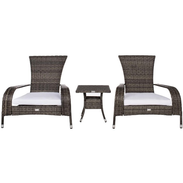 Edna 3 Piece Patio Outdoor Lounge Set Safavieh