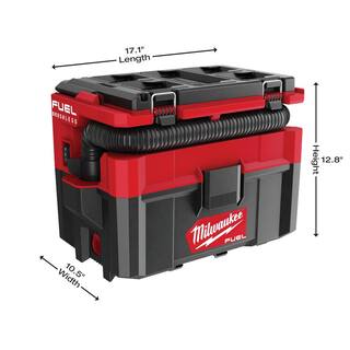 MW M18 FUEL PACKOUT 18-Volt Lithium-Ion Cordless 2.5 Gal. WetDry Vacuum with (2) M18 HIGH OUTPUT 6.0 Ah Batteries 0970-20-48-11-1862