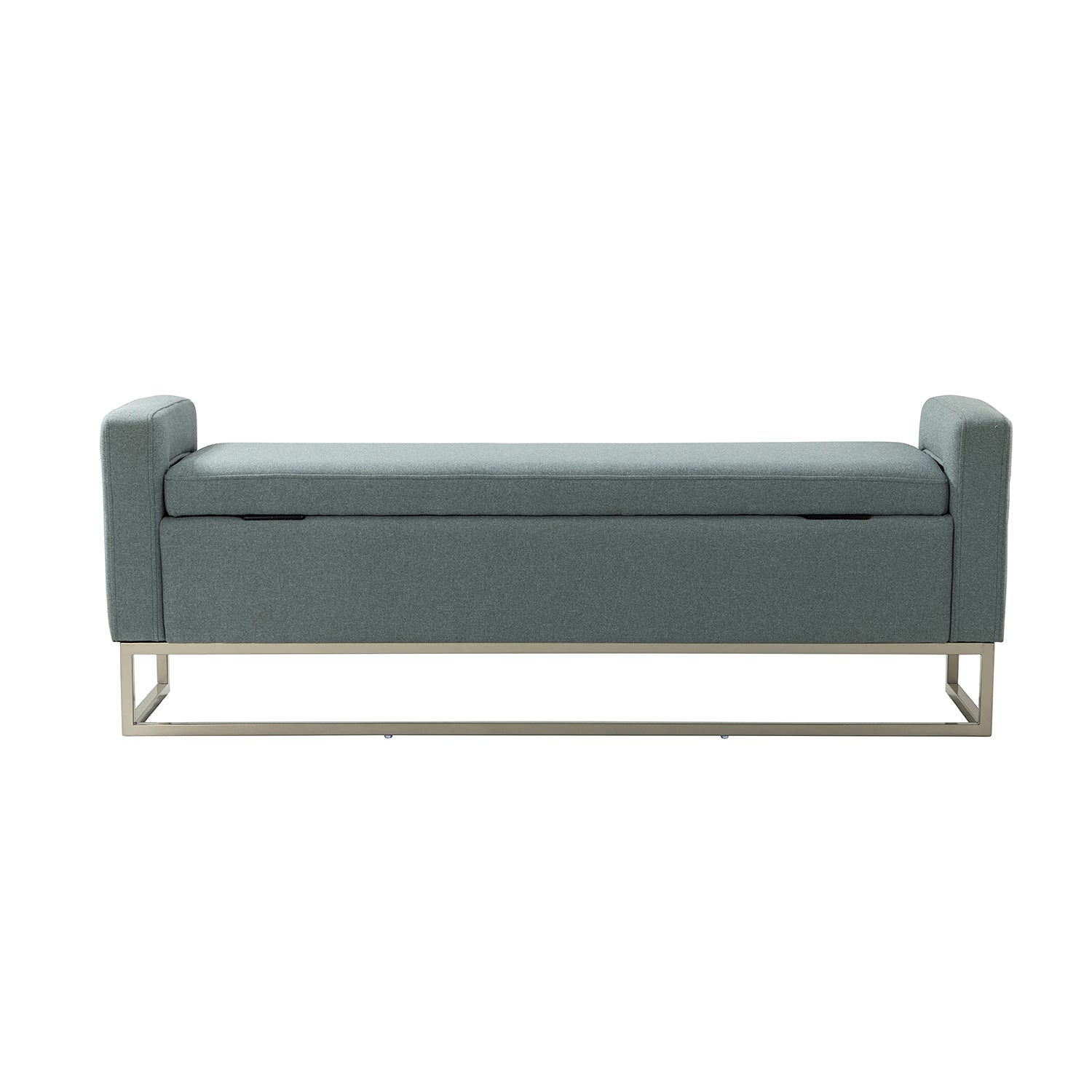 14 Karat Home Storage Bench, Upholstered Entryway Bench for Bedroom Living Room, Blue