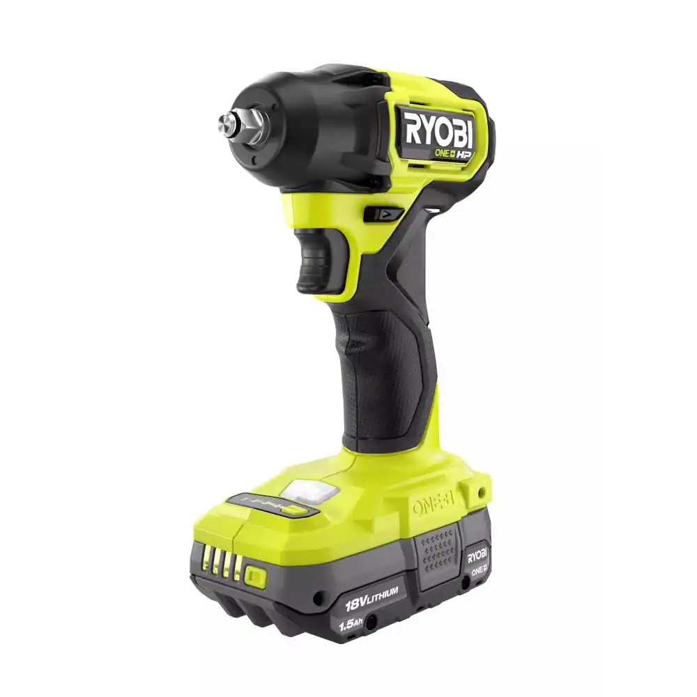 RYOBI PSBIW01K ONE+ HP 18V Brushless Cordless Compact 3/8 in. Impact Wrench Kit with 1.5 Ah Battery and 18V Charger