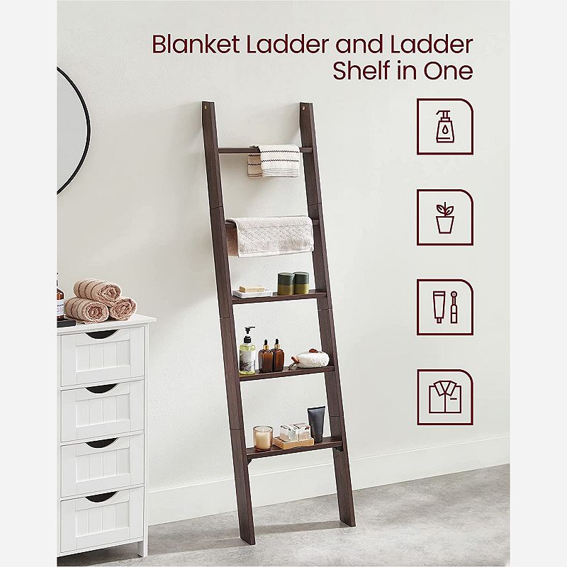 Decorative Blanket Ladder Farmhouse - for The Living Room， 5-Tier Ladder Shelf