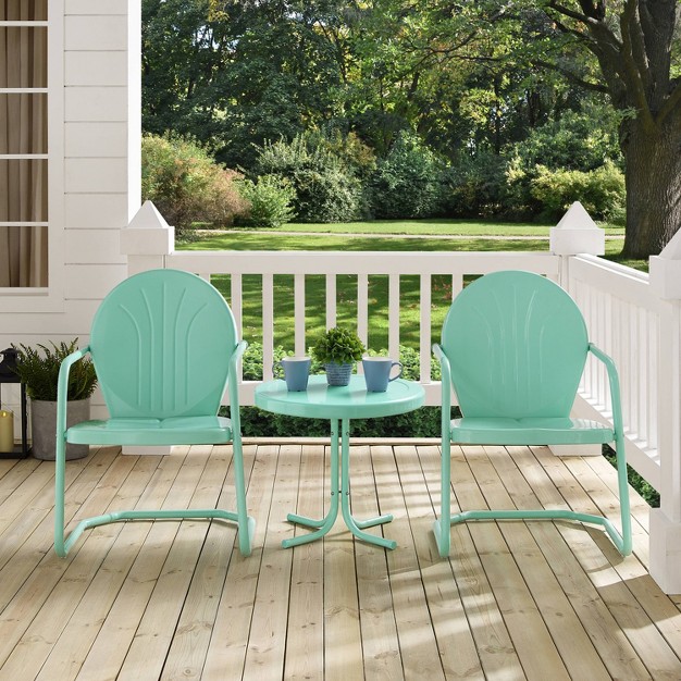 Griffith 3pc Outdoor Conversation Set Aqua Crosley