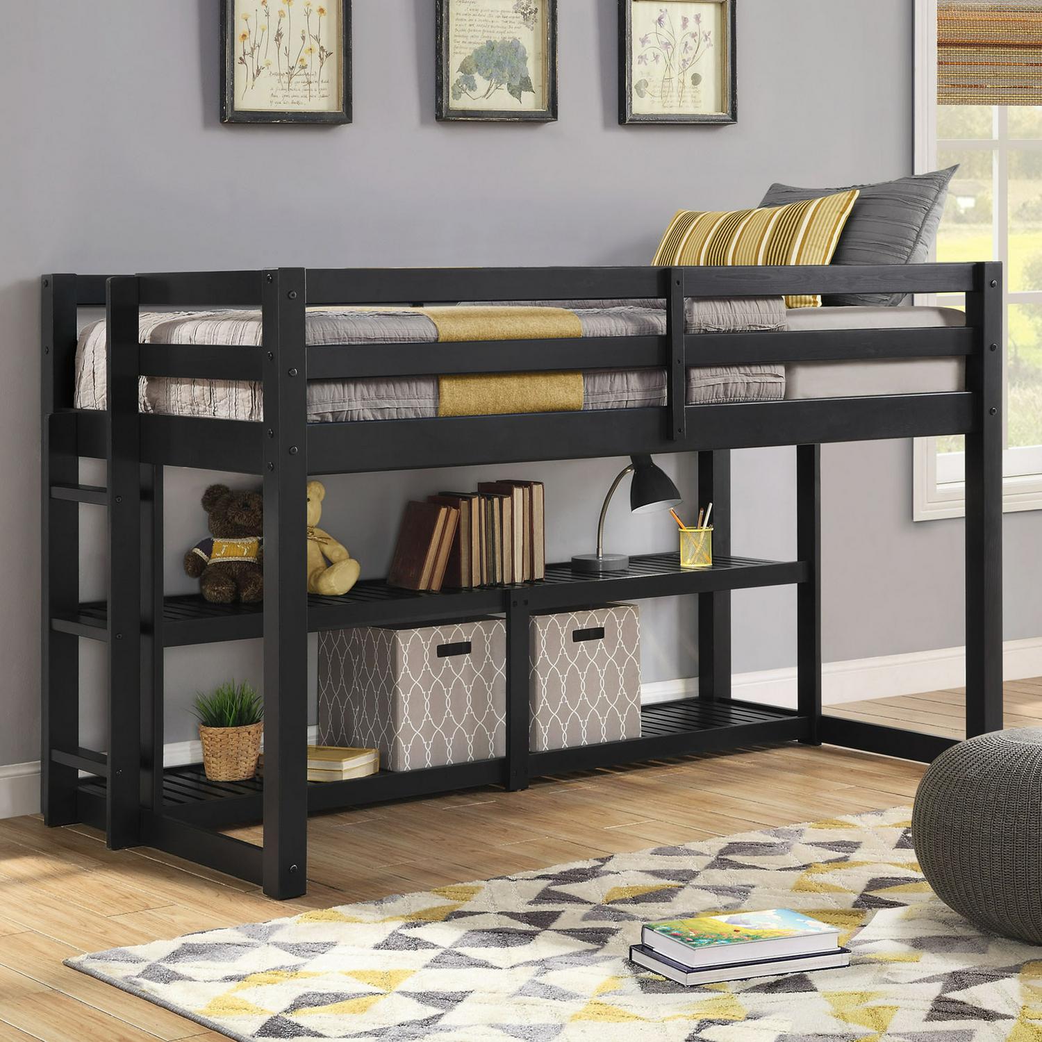 Better Homes and Gardens Greer Twin Loft Storage Bed Black  Crowdfused