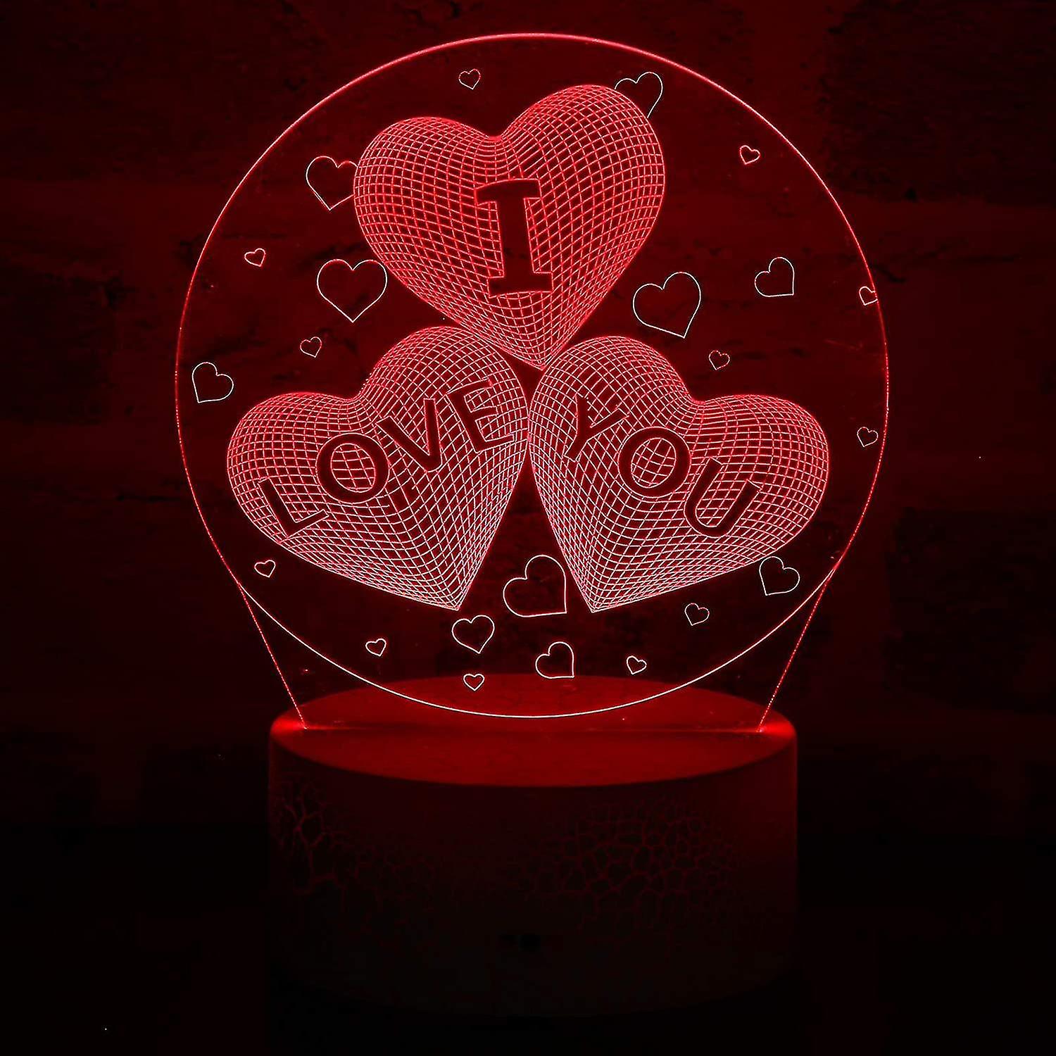 3d I Love Younight Light 16 Colors Change Sleep Lamp Adjustable Led 3d Illusion Lamp I Love You Deco