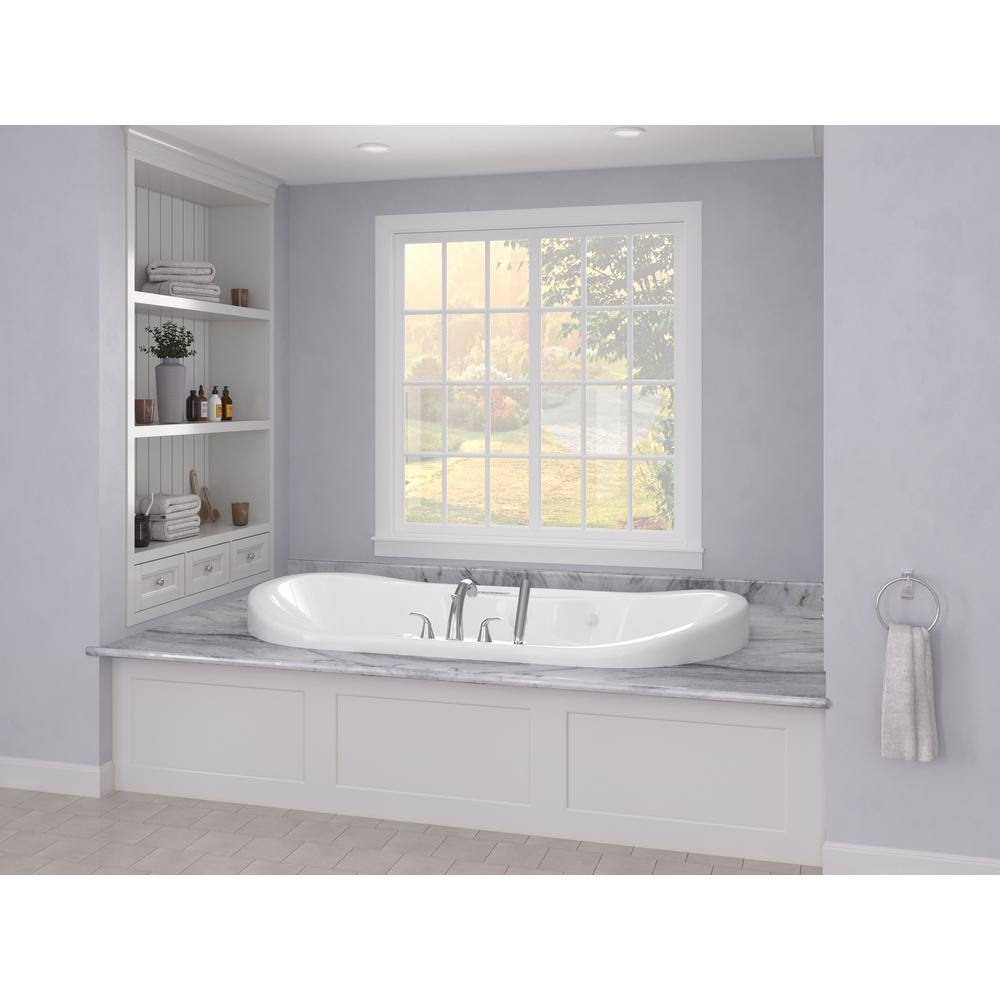 Universal Tubs Ruby Waterfall Diamond Series 5.9 ft. Center Drain Rectangular Drop-in Whirlpool and Air Bath Tub in White HD4170IFDLX