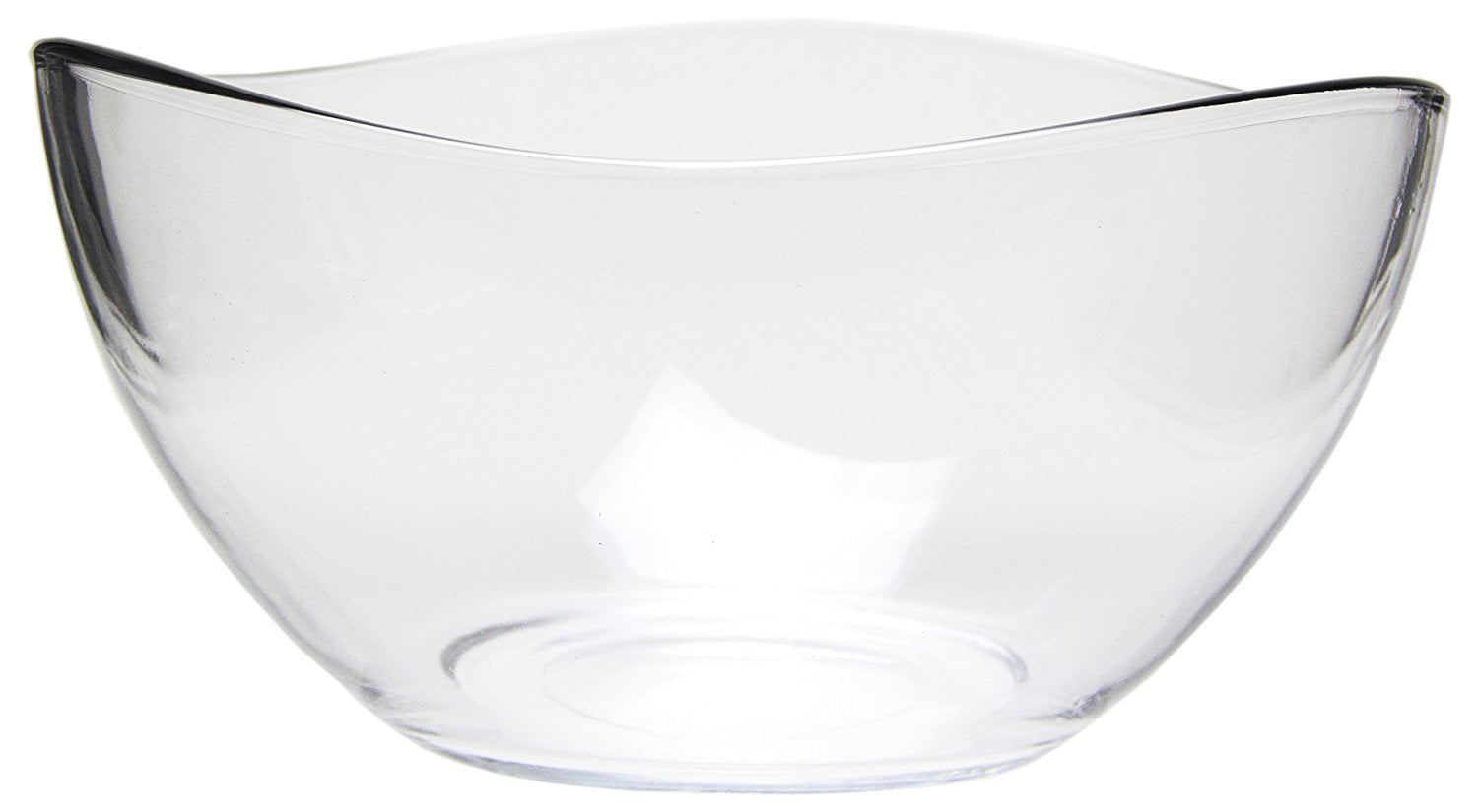 Zanzer Clear Glass Serving Salad Bowl - Mixing Bowl 63.5 oz， Wavy Design