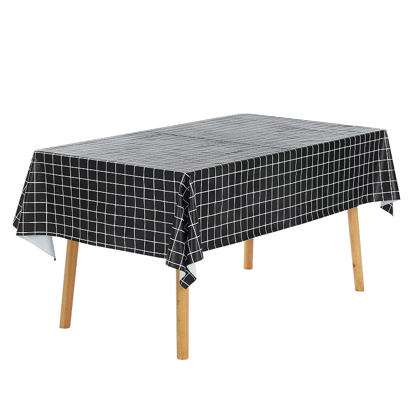 Rectangle Wrinkle Resistant Waterproof Pvc Table Cover 1 Pc， 55 X 87