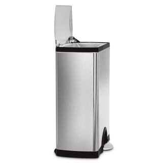 simplehuman 50-Liter Fingerprint-Proof Brushed Stainless Steel Rectangular Step-On Trash Can CW1816