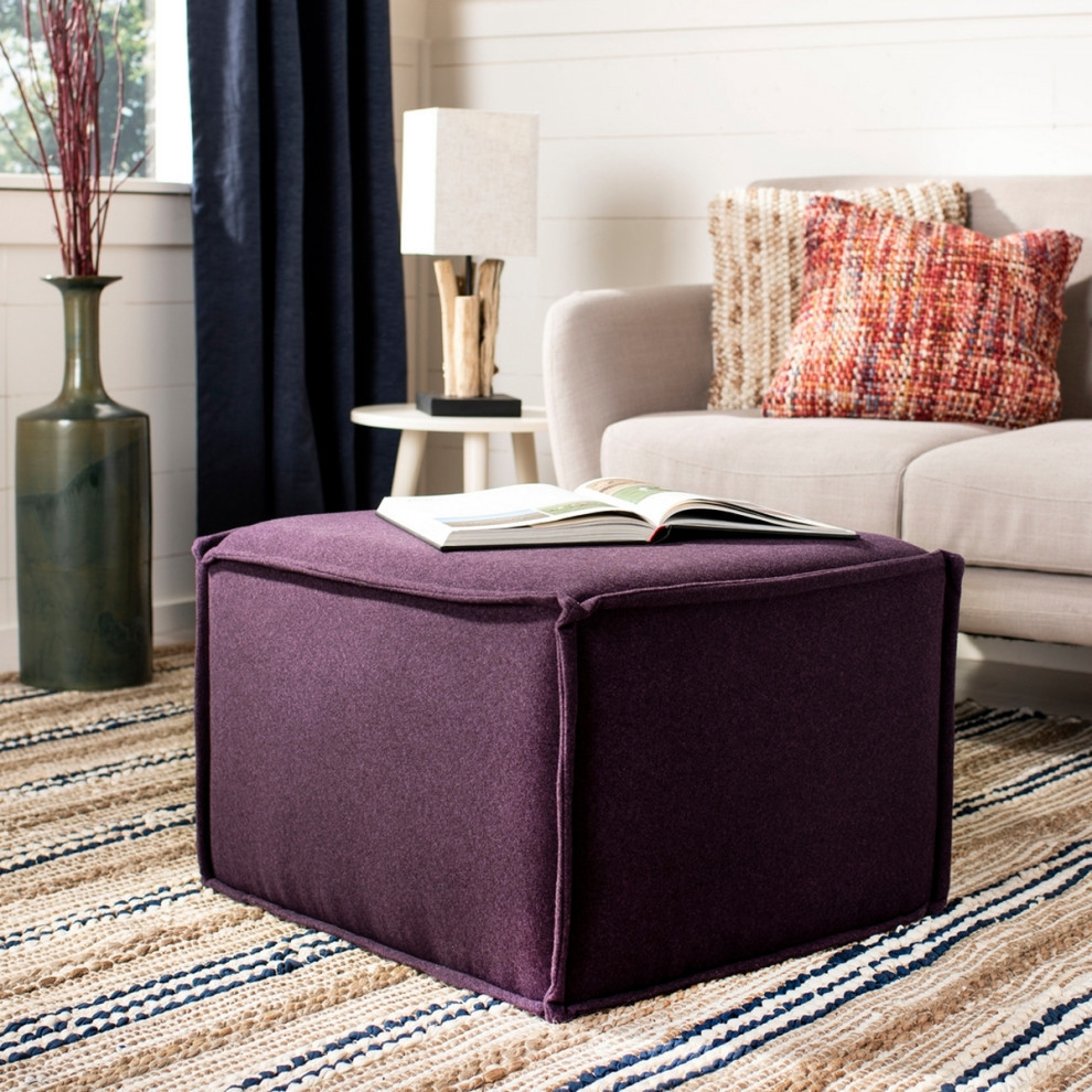 Layne Ottoman  Plum   Contemporary   Footstools And Ottomans   by Rustic Home Furniture Deco  Houzz