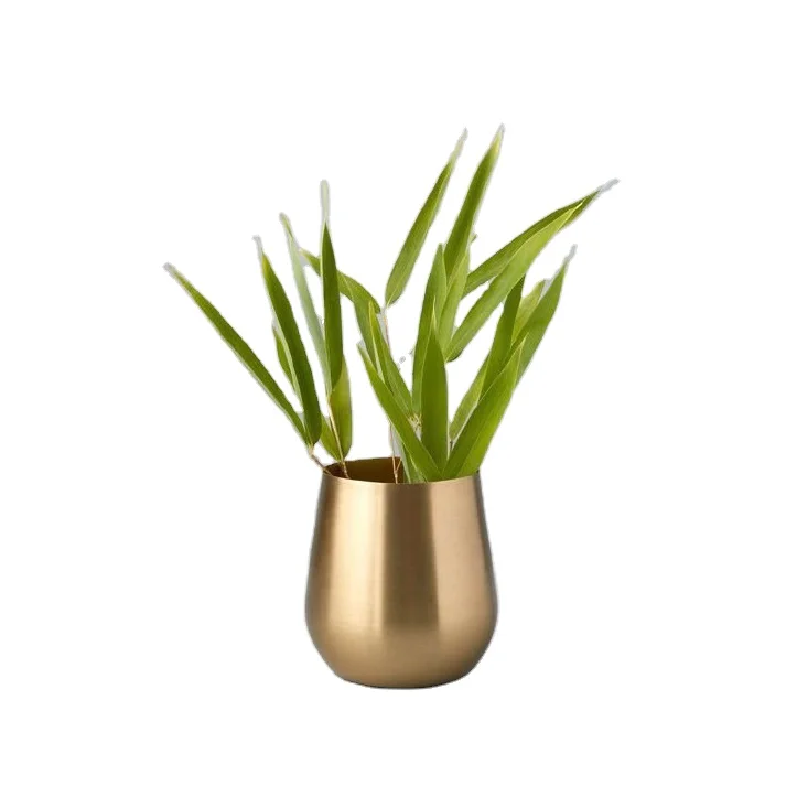 Living Room Gold Metal Planters for Garden Home Decorative Plant Custom Shape Flower Pot Luxury Floor Planter