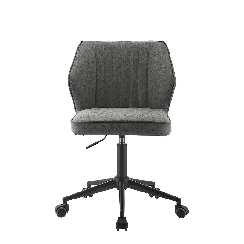 Swivel Office Chair with Stitching Details and Starbase， Gray