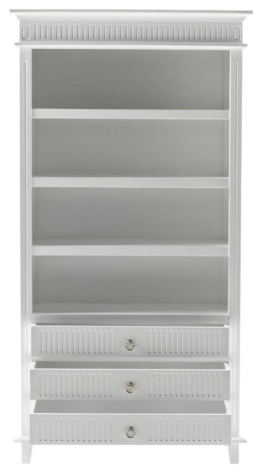 Classic White Bookcase With 3 Drawers  Belen Kox   Contemporary   Bookcases   by BisonOffice  Houzz