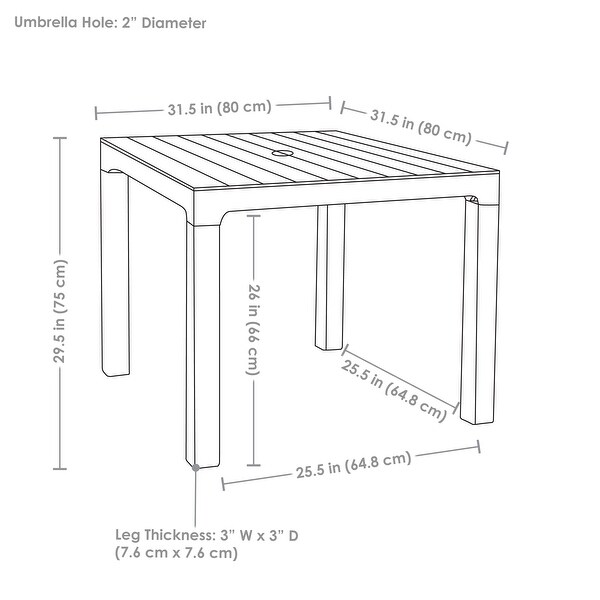 Square Polypropylene Outdoor Dining Table