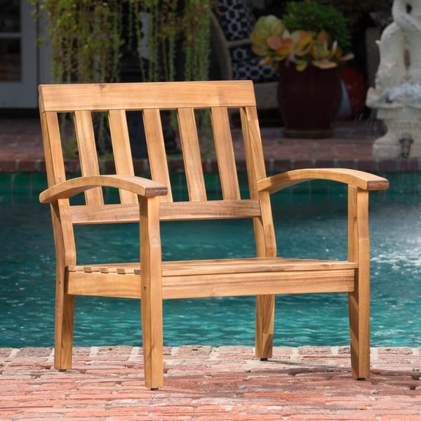 Peyton Outdoor Cushioned Wood Club Chairs (Set of 2) by Christopher Knight Home