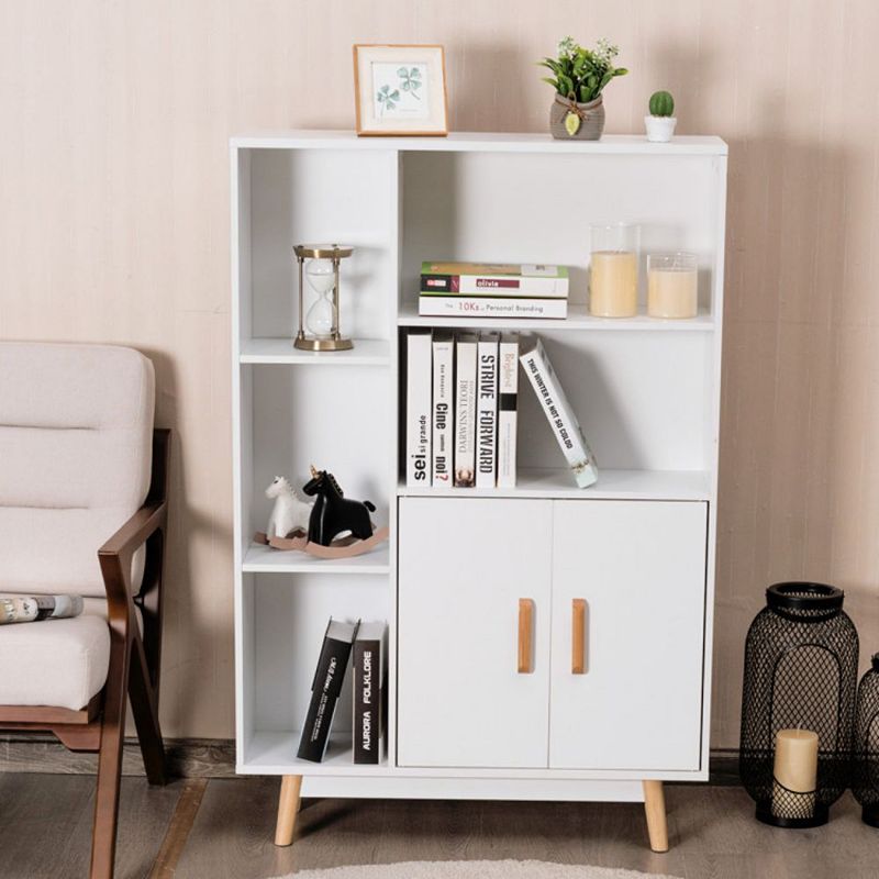 Hivago Free Standing Pantry Cabinet with 2 Door Cabinet and 5 Shelves