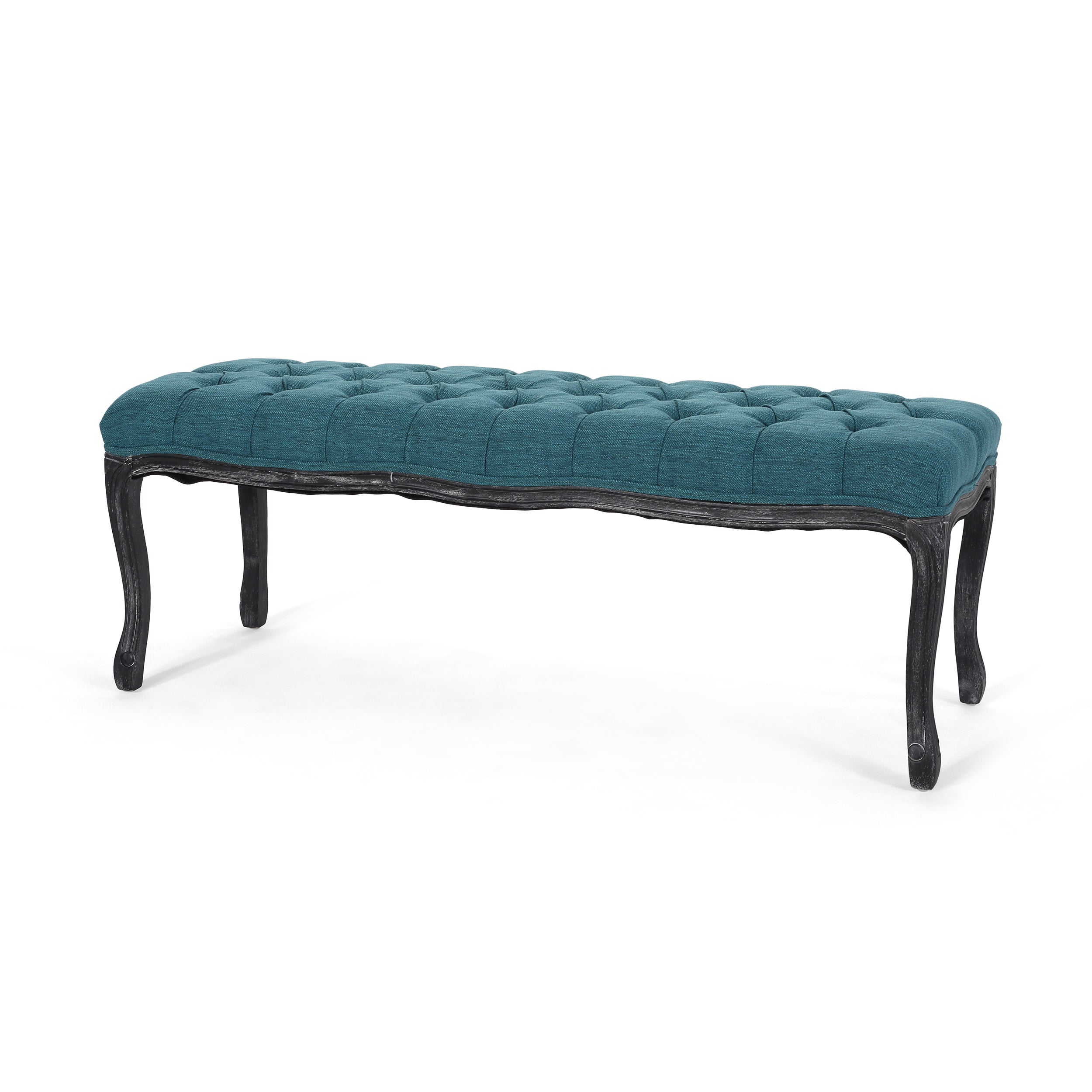 Westlyn Tufted Diamond Dining Bench with Rubberwood Legs