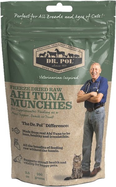 Dr. Pol Ahi Tuna Munchies Grain-Free Freeze-Dried Raw Cat Treats， 3.5-oz bag