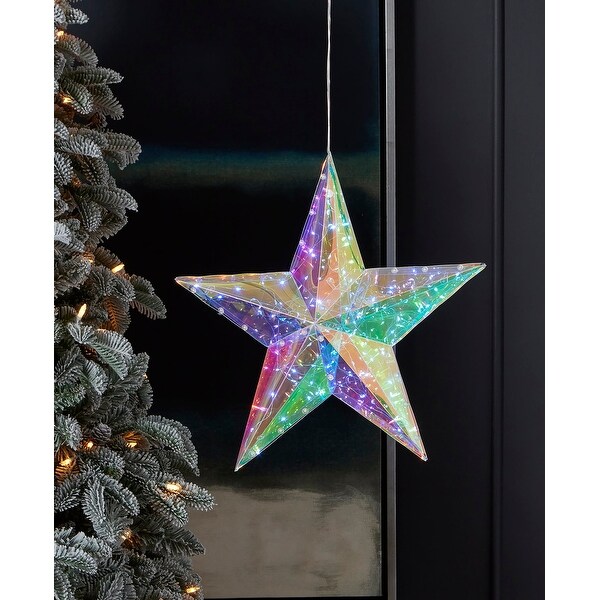 Prismatic Iridescent Traditional Star 14，LED lights