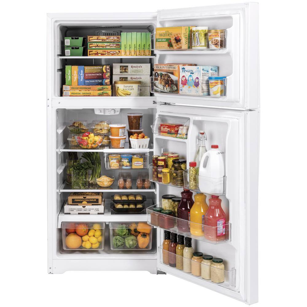 GE 21.9 Cu. Ft. Top Freezer Refrigerator in Fingerprint Resistant Stainless Steel Garage Ready GTS22KYNRFS