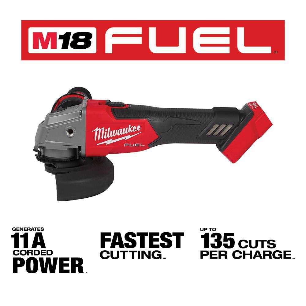 MW M18 FUEL 18V Lithium-Ion Brushless Cordless 4-12 in.5 in. Grinder with Slide Switch (Tool-Only) 2881-20