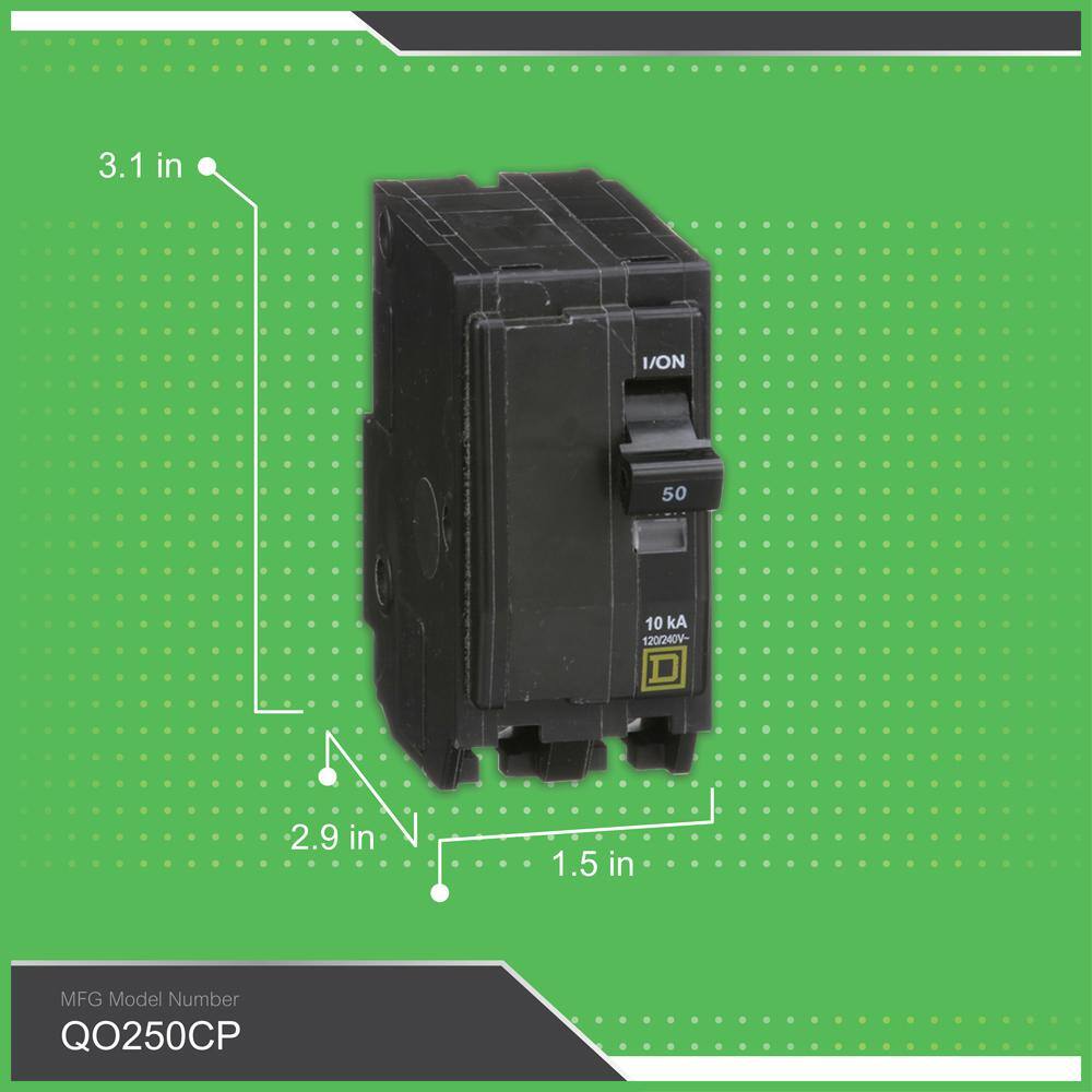 Square D QO 50 Amp 2-Pole Circuit Breaker(QO250CP) QO250CP