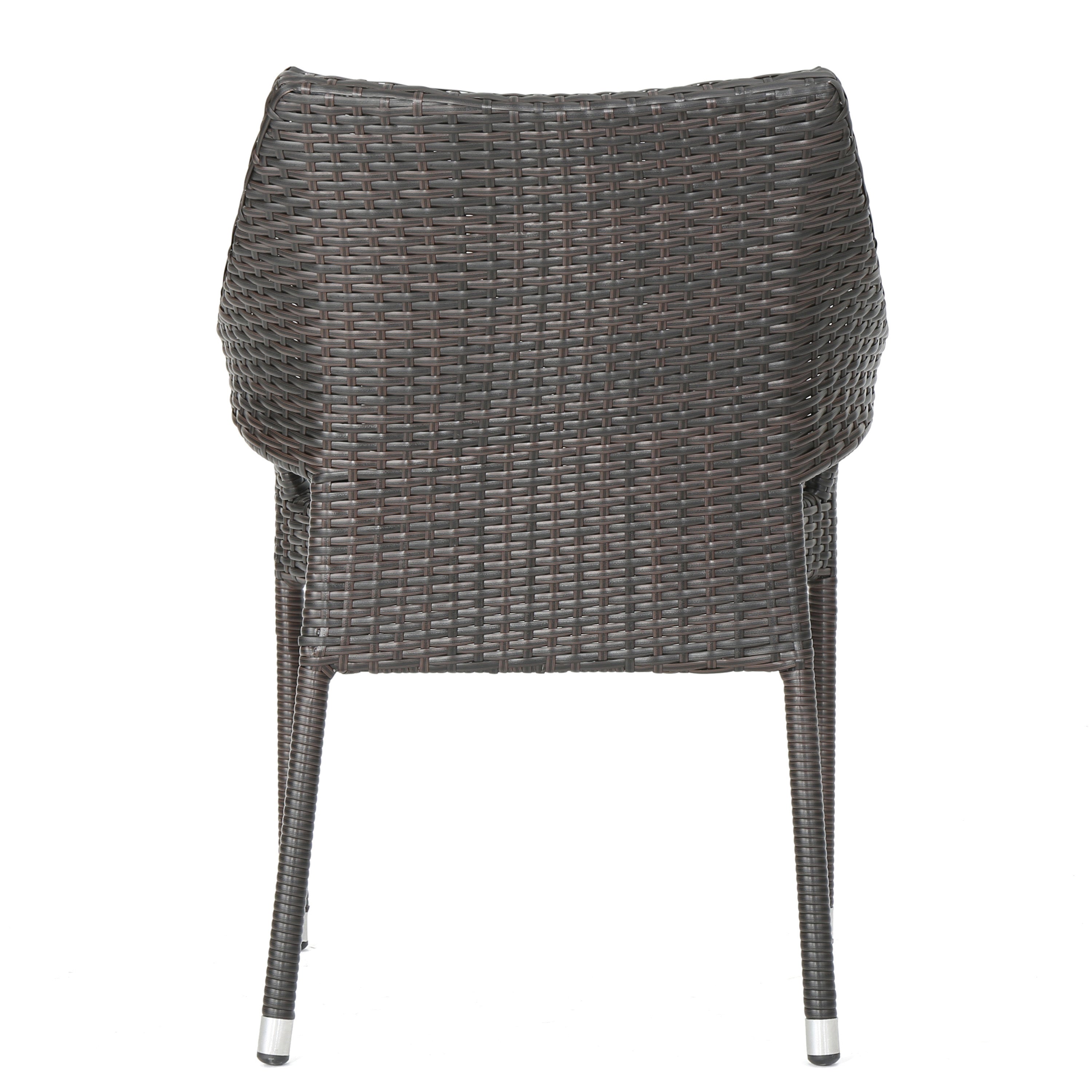 Miranda Outdoor Mix Mocha Wicker Stacking Dining Chairs (Set of 4)