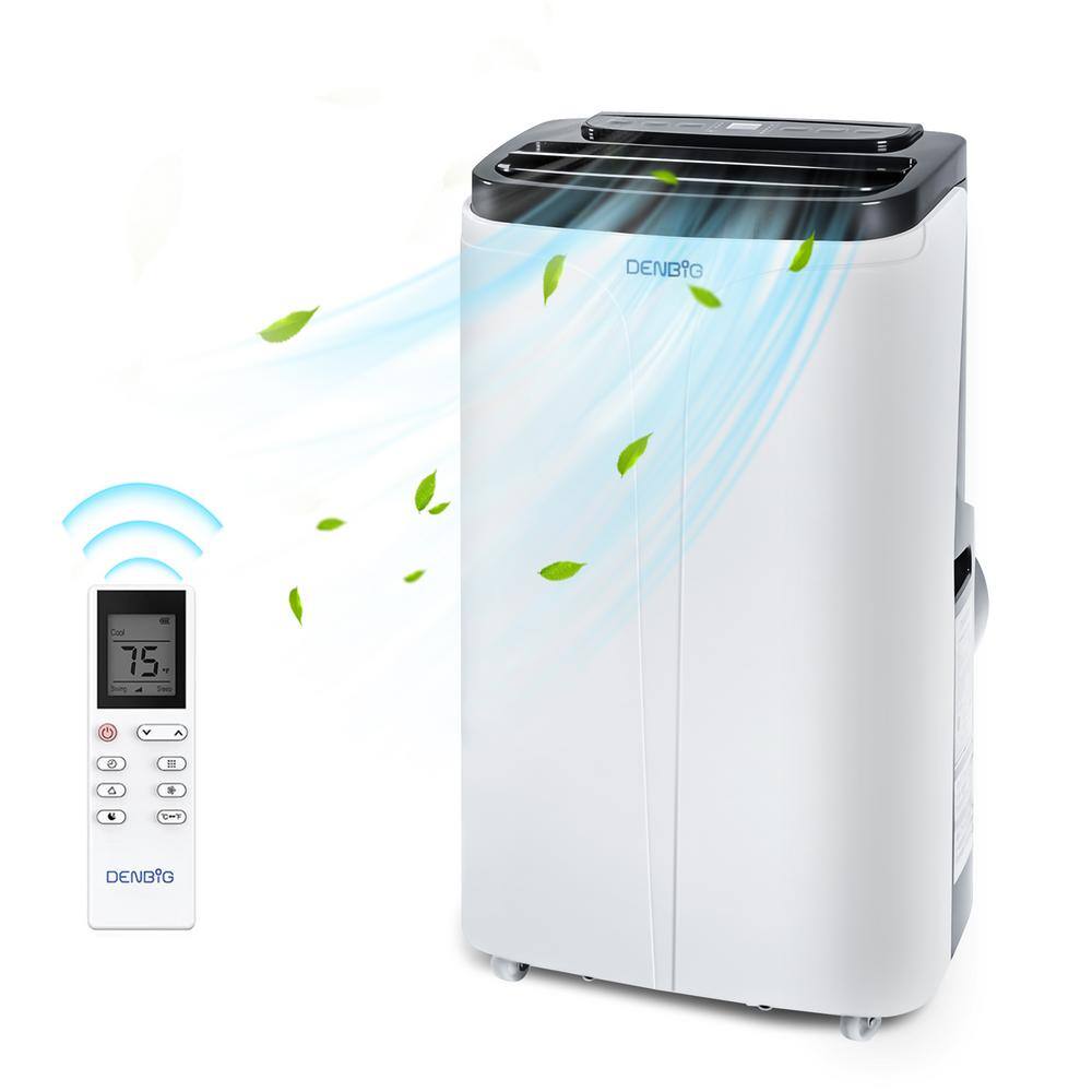 JEREMY CASS 12000 BTU (8200 BTU DOE) Portable Air Conditioner Cools 300 sq.ft. with Fan and Dehumidifier with 2 Speeds in White JHS-A018B