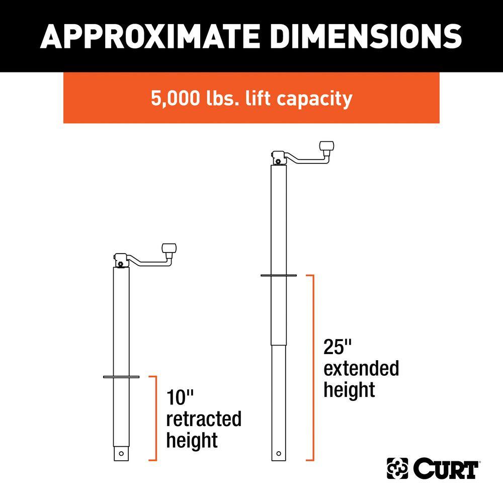 CURT A-Frame Jack with Top Handle (5000 lbs. 15