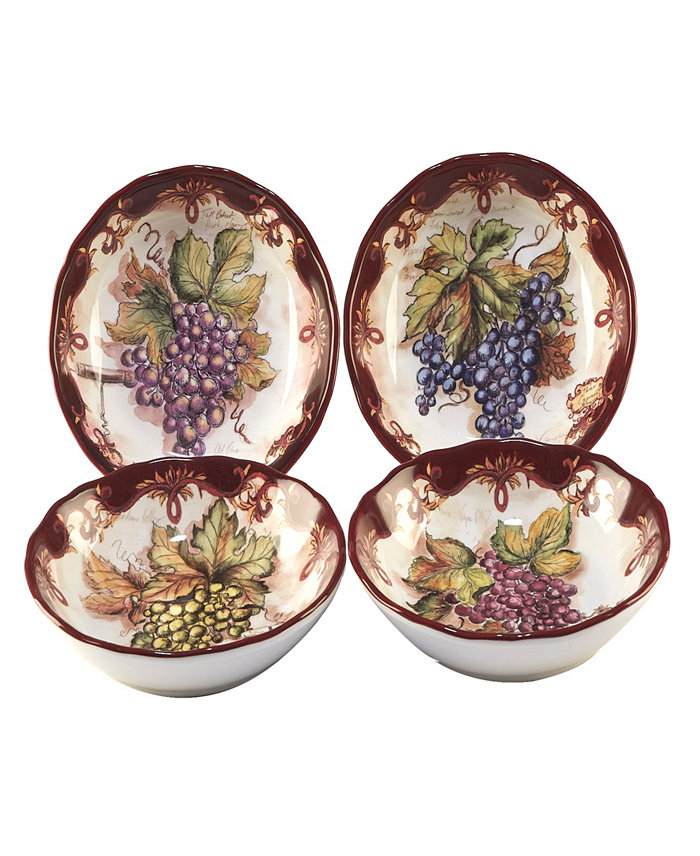 Certified International Vintners Journal 4-Pc. Soup Pasta Bowl