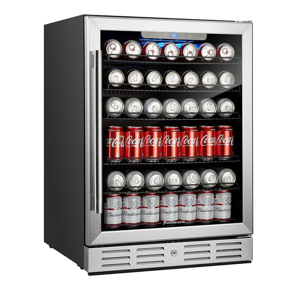 Kalamera 24 in. Built-in Single Zone Beverage Refrigerator with 170 Can 12 oz. Beverage KRC-150BV