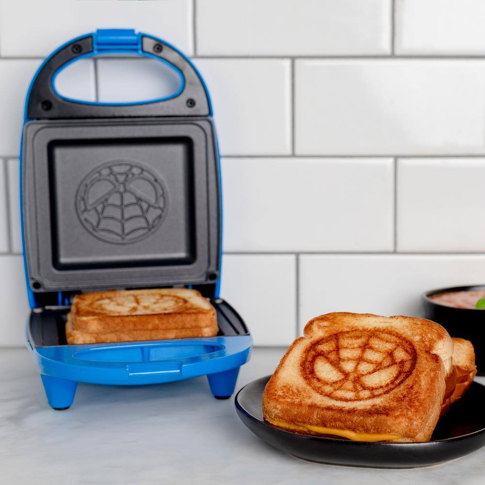 Uncanny Brands Marvel Spider Man Blue 500-Watt Single Sandwich Maker PP2-MVC-SMC