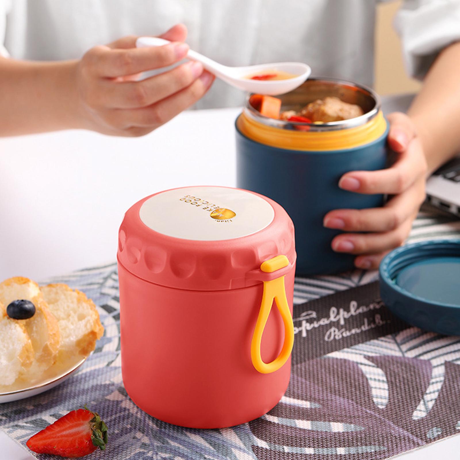 Soup Cup Food Jar Container Food Flasks Stainless Steel Insulated and Microwaveable Soup Porridge Holder Office Worker Portable Lunch Box For Soup Porri