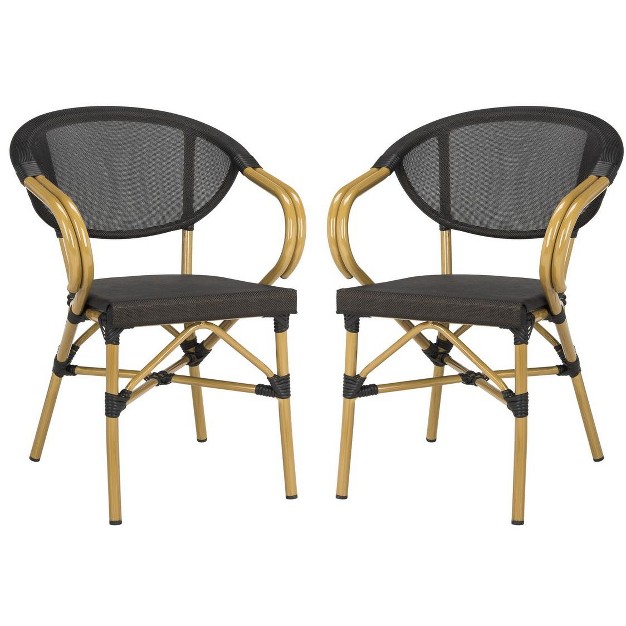 Burke Arm Chair set Of 2 Black Safavieh