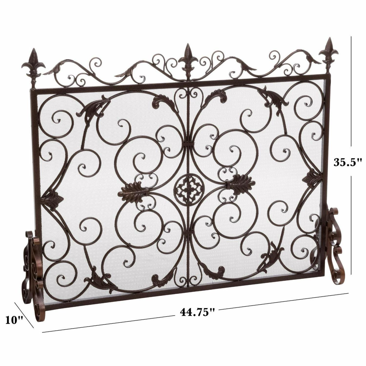 Laurentia Panel Iron Fireplace Screen