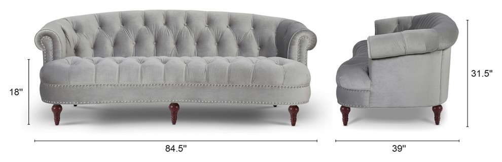 La Rosa Victorian Chesterfield Tufted Sofa   Traditional   Sofas   by Jennifer Taylor Home  Houzz