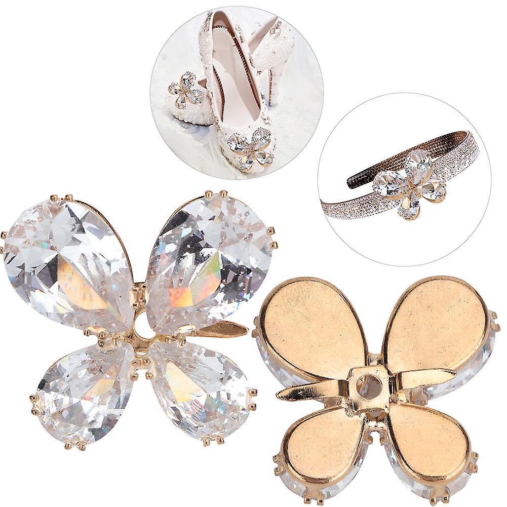 1 Pair Shoes Appliques Crystal Glass Rhinestone Alloy Clothes Sewing Decoration Bag Supplies1 Pair