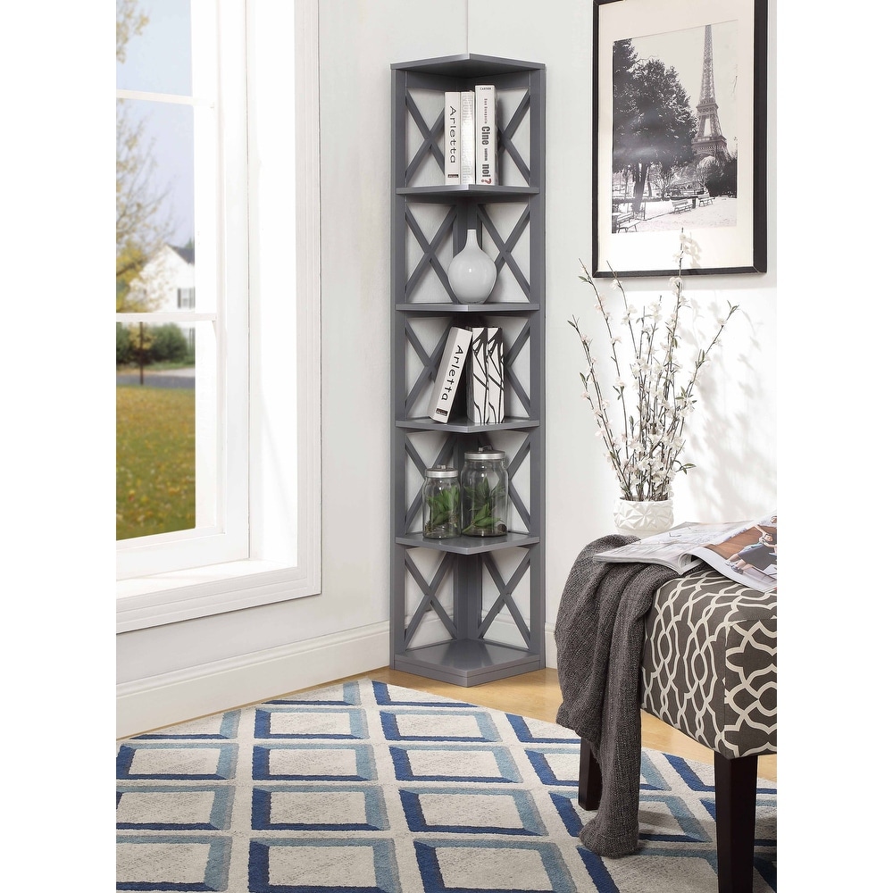 Convenience Concepts Oxford 5 Tier Corner Bookcase