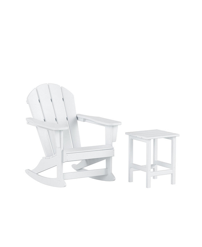 WestinTrends 2-Piece Set Outdoor Adirondack Rocking Chair with Side Table