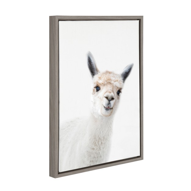 X 24 quot Sylvie Alpaca Canvas Wall Art By Amy Peterson Gray Kate And Laurel